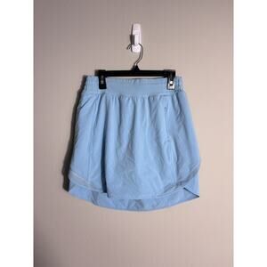 Lululemon Hotty Hot High Rise Skirt Long Blue Chill Size 6 Pockets Lined READ